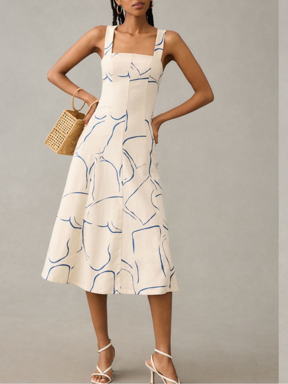 Corey Lynn Calter Anthropologie Cream Midi Dress